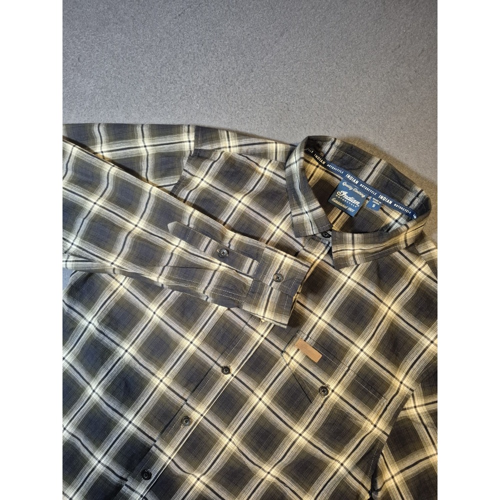 Indian Motorcycle Men's Embroidered Flannel Long Sleeve Shirt‎ Size Small